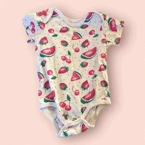 Free Planet Baby Unisex Watermelon Print Bodysuit Size 12M Multicolor